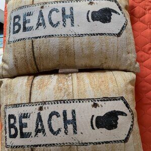 Two Beach Sign Pillows